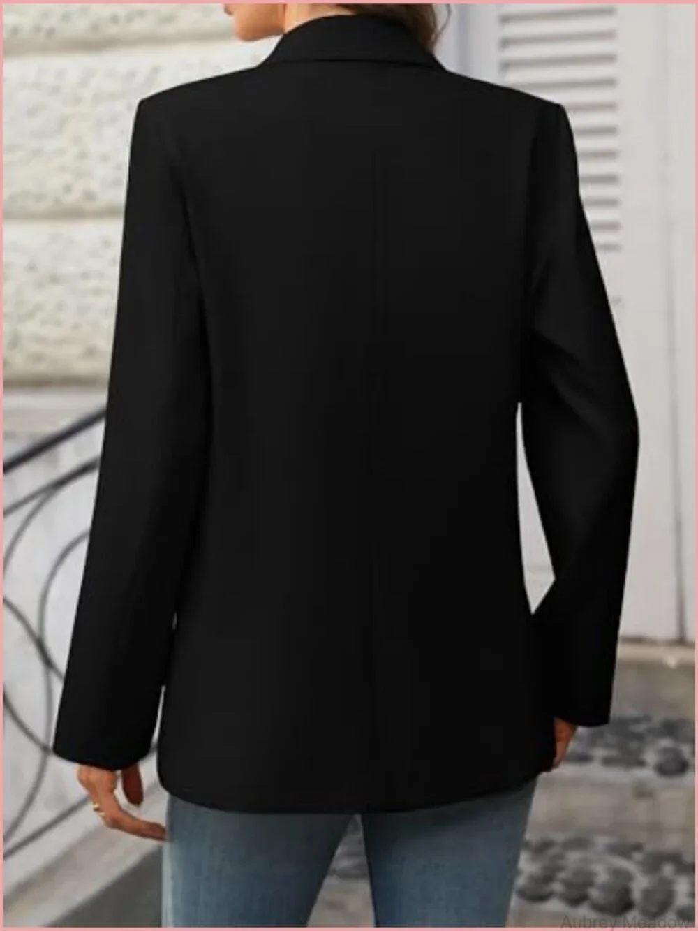 Business Casual Relaxed Fit Blazer with Pockets